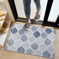 thumbnail image 2 of Blue and White Geometric Quatrefoil Pattern Door Rugs,Washable Non Slip Door Mats Indoor,Decorative Door Mats,Entry Mat Indoor for Entrance,Bedroom,Kitchen,Bathroom,20"x32", 2 of 6