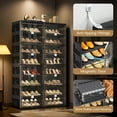 thumbnail image 4 of JEKO&JEKO 10-Tier Double Column Foldable Shoe Storage Cabinet with Magnetic Doors, Holds 40 Pairs, Black, 4 of 5