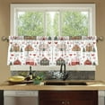 thumbnail image 4 of Yayeee Kitchen Curtains Set of 2 Light Filtering 57"x24" Over Sink Window Panels, Red Nordic Christmas House, 4 of 7