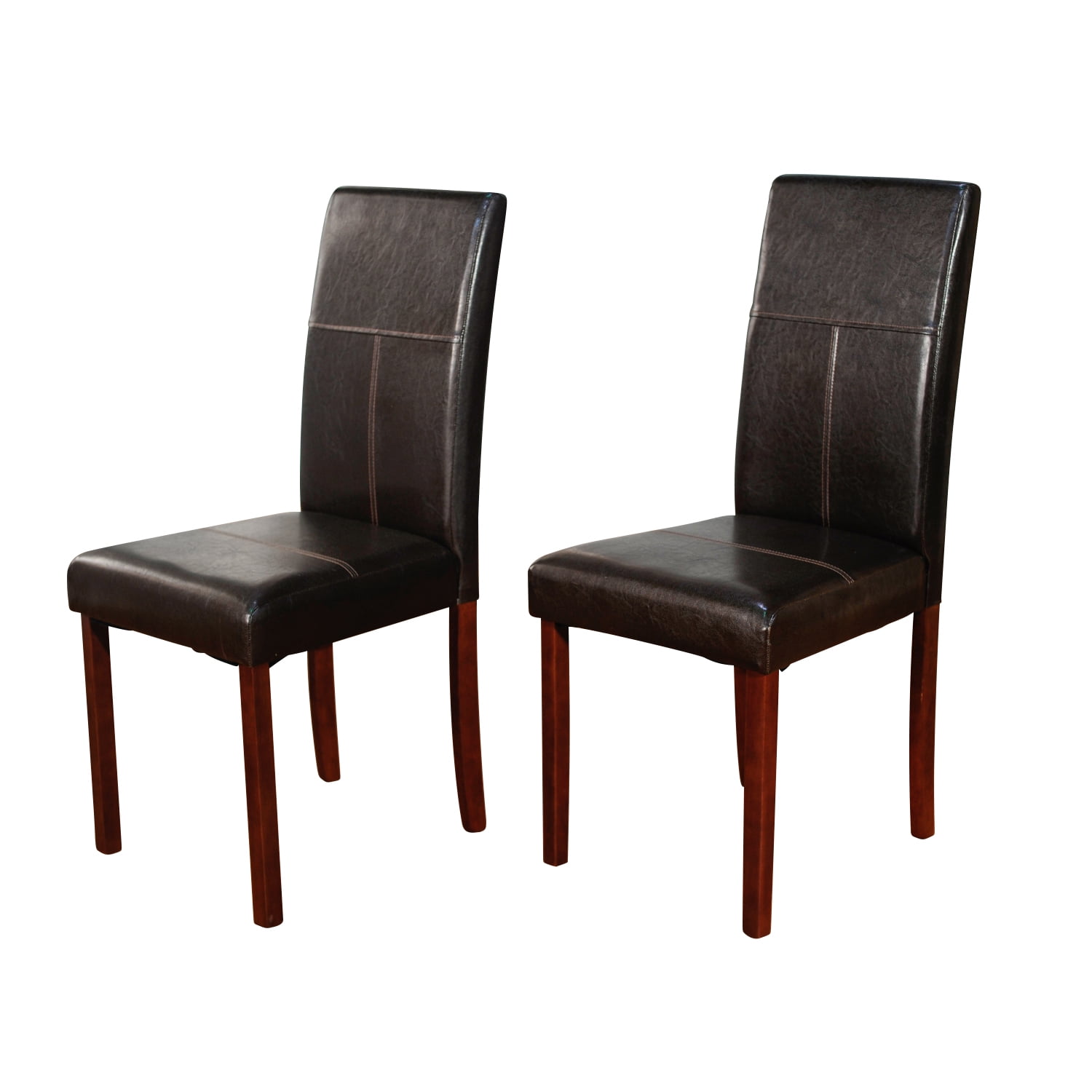 2x Dining Chairs High Back Faux Leather Upholstered Dining Room Restaurant Chair