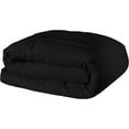 thumbnail image 4 of 5 Piece Luxury Long Box Pattern Comforter By D.N.G. BEDDINGS Set Premium Super Soft, All Season, 800 Thread Count, 100% Egyptian Cotton, Oversized Super King Size Black Color, 4 of 5