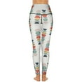 Nordic Pattern Leggings Retro Mid Century Gym Yoga Pants High Waist