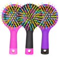 thumbnail image 2 of Bluelans Comb Rainbow Comb Volume Brush Candy Tone Magic Hairbrush with Mirror for Hair Beauty, 2 of 6