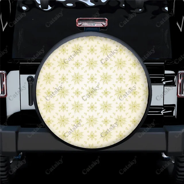 Retro Ornament Pattern Print Spare Tire Cover Waterproof Tire Wheel Protector for Car Truck SUV Camper Trailer Rv 14"-17"