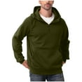 thumbnail image 4 of Zylanna Men's Hooded Sweatshirts with Pockets, Soft & Warm Solid Color Casual Half-Zip Sport Hoodies Pullover for Men Army Green, 4 of 8