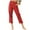 Red, variant on Patlollav Plus Size Womens Casual Pockets Buttons Elastic Waist Comfortable Straight Pants