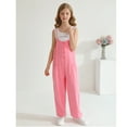 thumbnail image 5 of Usaibhir Girls' Casual Sleeveless Jumpsuits Loose Spaghetti Strap Romper Long Pants Kids V-Neck Overalls with Pockets, 5 of 7