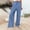 Blue, variant on Ladies Casual Fashion Commuting Solid Color Elastic Waist Trousers Wide Leg Pants Womens Casual Pants on Womens Linen Pants Tall Womens Casual Leggings Stretchy Work Pants