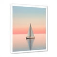 thumbnail image 2 of Designart "Blue And Pink Sailing Boat Calm Horizon" Boat Sailing Picture Framed Canvas Wall Art, 2 of 5