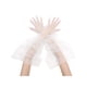thumbnail image 1 of Guantes de encaje extra largos para mujer Inspire Chic, con puños acampanados, de dedos completos, transparentes con lunares, talla única, lunares pequeños blancos, 1 of 6