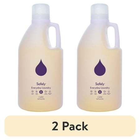 (2 pack) Safely Everyday Liquid Laundry Detergent, Calm Scent, 64 fl oz, 80 Loads