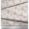 thumbnail image 2 of Soimoi Brown Velvet Fabric Moroccan Damask Printed Craft Fabric by the Yard 58 Inch Wide, 2 of 3