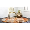 thumbnail image 3 of Unique Loom Estrella Collection Tapis Rond Moderne Abstrait, 8 Pieds, Orange/Beige, 3 of 5