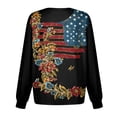 thumbnail image 3 of Bbyeadc Plus Size 250th Anniversary Women's Shirts Long Sleeve Anniversary Freedom Button Shirt Crew Neck Button Shirt Casual Spring Shirt,Black(M), 3 of 5