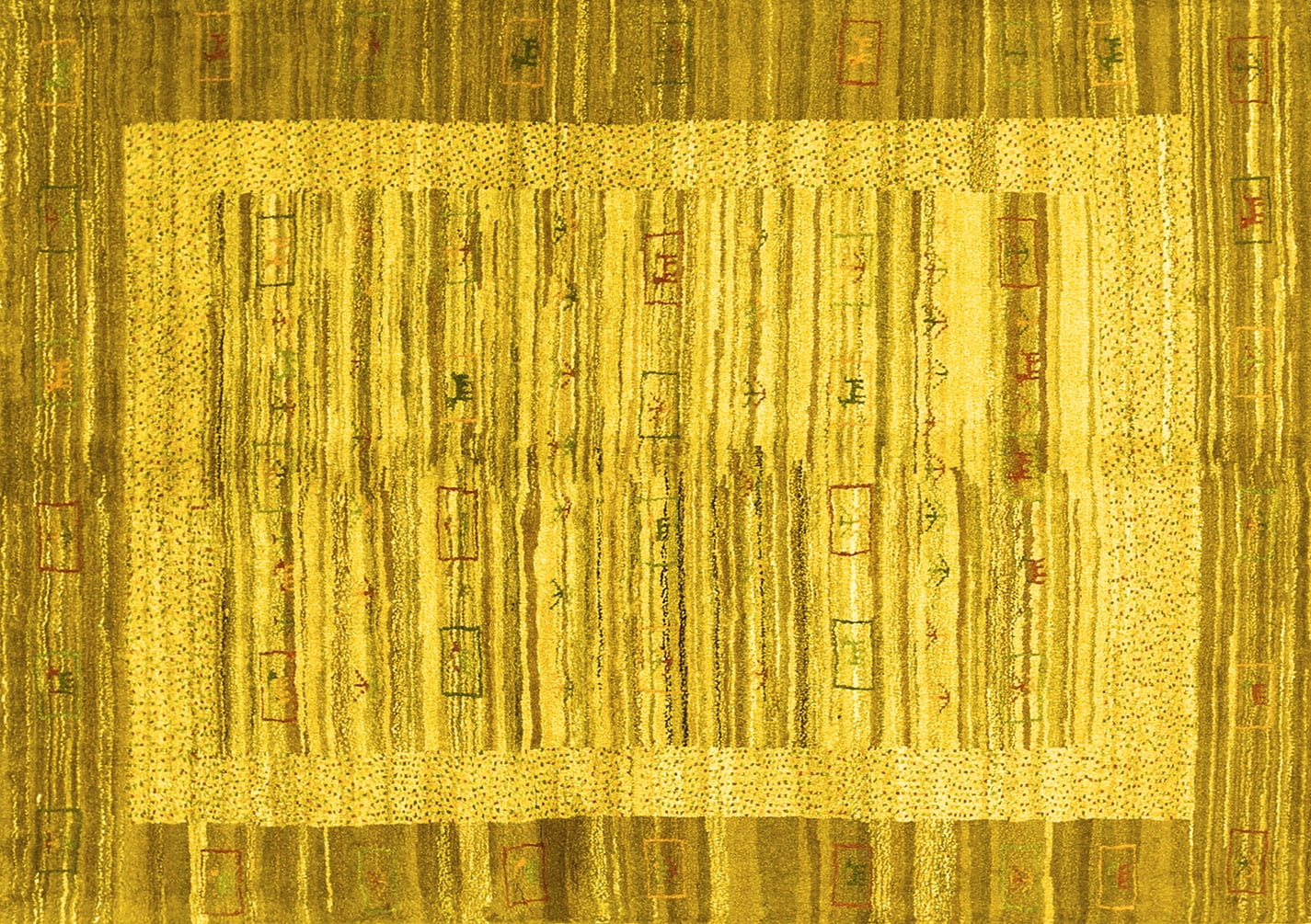 Ahgly Company Machine Washable Indoor Rectangle Abstract Yellow ...