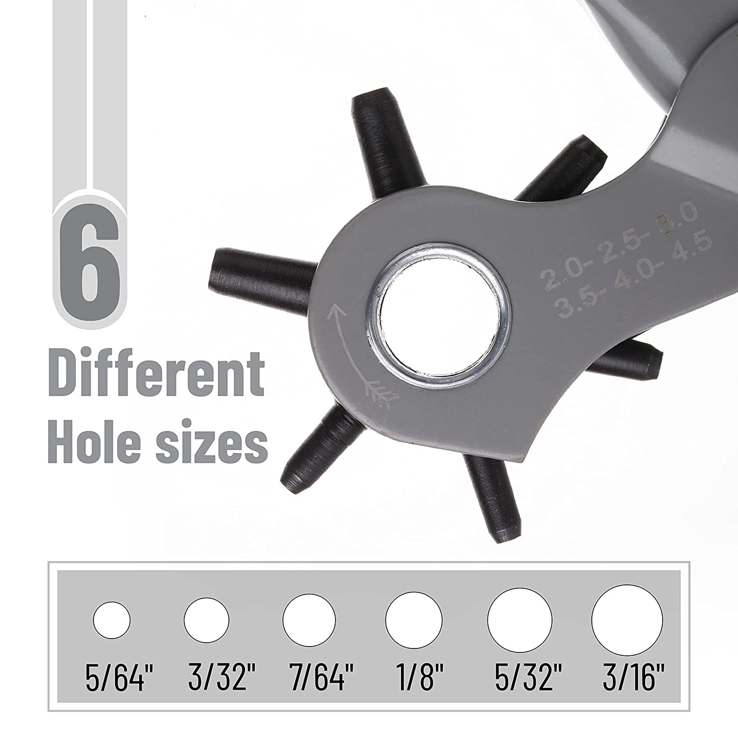 UNCO- Leather Hole Punch Tool, Multi Hole Sizes, Belt Hole Puncher, Leather Punch Tool, Leather Hole Punch for Belts, Leather Hole Puncher, Belt