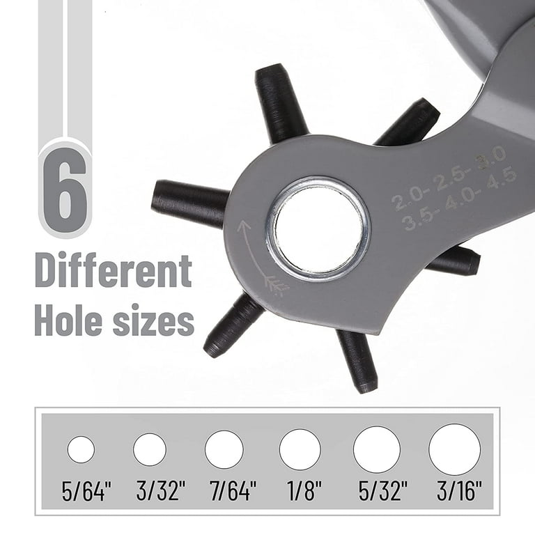 Leather Hole Punch Tool, Multi Hole Sizes, Belt Hole Puncher