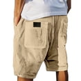 thumbnail image 6 of PIMSSY Men Shorts Corduroy Casual Relaxed Fit Summer Comfort Soft Elastic Waist With Pockets Fashionable Solid Color Bottoms, 6 of 8