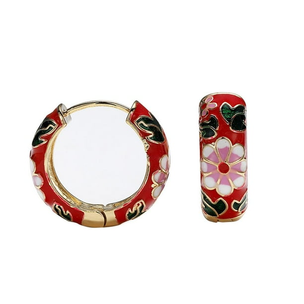 Pendientes De Aro De Circón De Color Con Microincrustaciones, Pendientes De Aro Gruesos Y Gruesos Abiertos, Pendientes Llamativos Para Mujeres Y Niñas, Regalo Vogacara AP006379-02