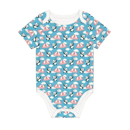 

Matuu Panda Flying in the Sky for Baby Short-Sleeve Bodysuit Soft Cotton Comfortable and Breathable Perfect for Newborns and Infants