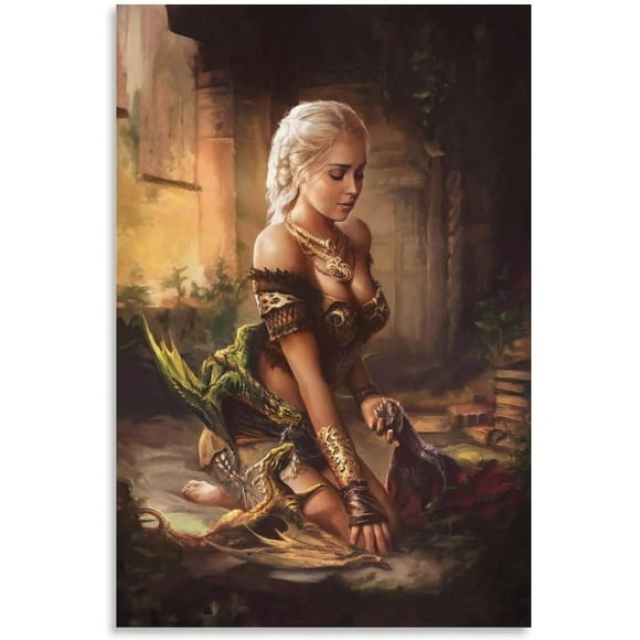 TRAHOO-TV Movie Game Of Posters Thrones Queen GOT Canvas Poster Wall Art Decorative Hanging Pictures 16x24inch(40x60cm)