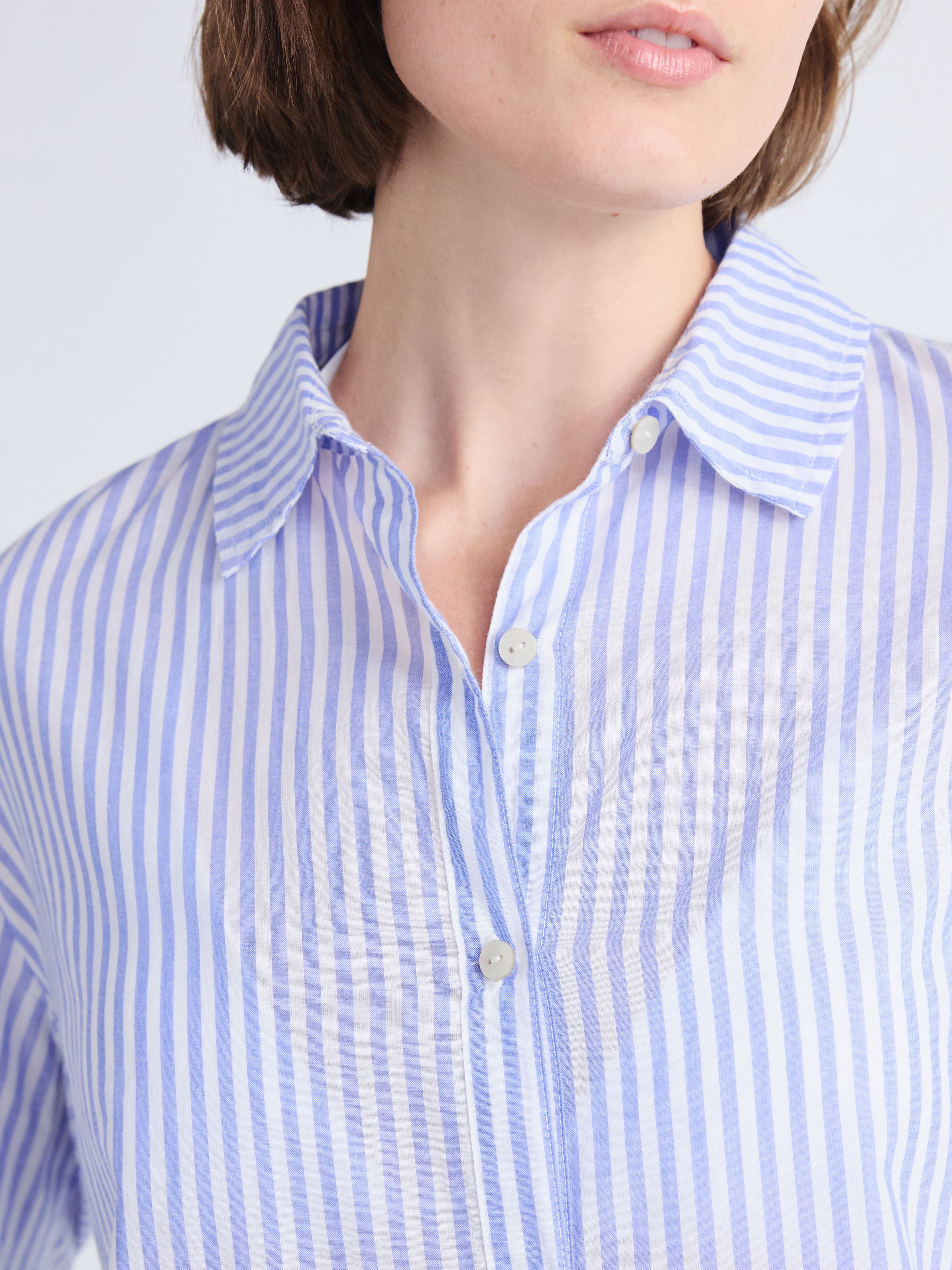 Free Assembly Women's Striped Cotton Coverup Tunic Shirt, Sizes XXS-XXL