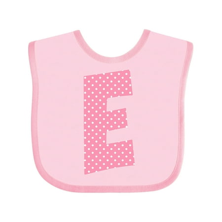 

Inktastic Pink and White Polka Dots Letter E Gift Baby Boy or Baby Girl Bib