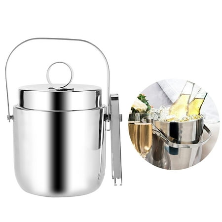 

EOTVIA Stainless Steel Double Walled Ice Bucket Wine Champagne Container Bar KTV Utensils Supplies Bar Ice Cooler Double Walled Ice Bucket
