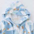 thumbnail image 4 of Boys Girls Kids Cartoon Hooded Bathrobe Flannel Toddler Robe Pajamas for 18 24 Months 3T 4T 5T 6T 7T 8T Toddler Winter Clothes Cozy Thick Sleepwear for All Seasons,Sky Blue,Size 4-5T, 4 of 6