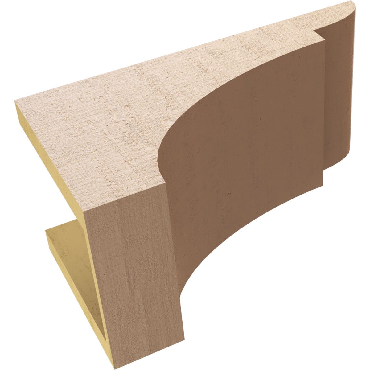 7"W x 14"D x 7"H Wide Yorktown Rough Cedar Woodgrain TimberThane Corbel, Primed Tan