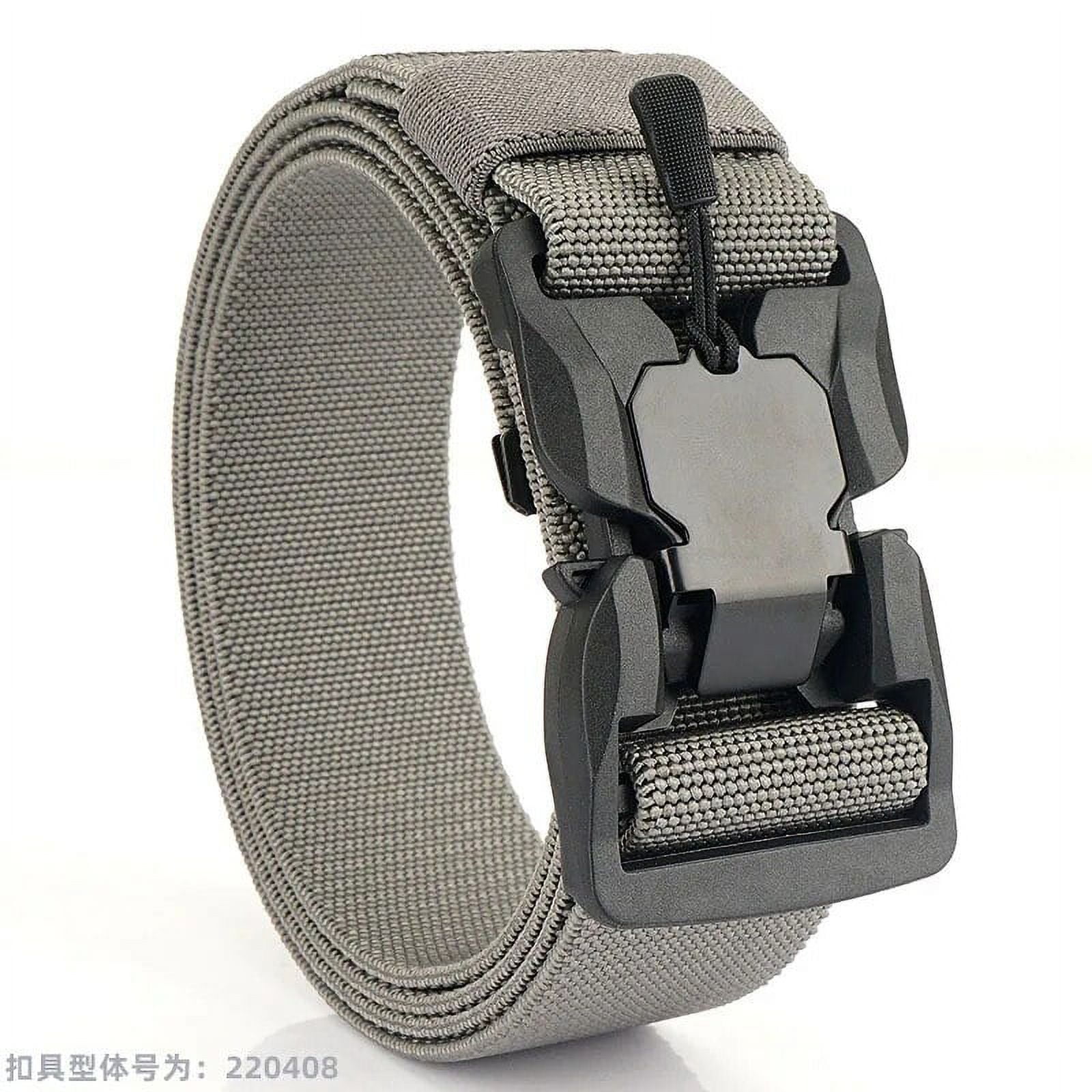 Men Military Tactical Belt Magnetic Buckle Quick Release Belts Casual Nylon Tooling Training Outdoor Men s Trousers Belt Light grey 125cm
