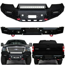 Vijay Compatible with 2004-2005-2006 Ford F150 Front and Rear Bumper Textured Black Steel with Light and D-ring