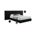 thumbnail image 2 of Meridian Furniture Pablo Black Velvet Queen Bed with Chrome Metal Legs, 2 of 10