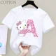 thumbnail image 2 of Camiseta de manga corta de algodón para niños con letras de Hello Kitty, camiseta de verano para niños de Sanrio, ropa suave con forma de corazón para niñas, regalo de cumpleaños kawaii, 2 of 5