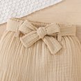 thumbnail image 3 of mgoYE Newborn Baby Girls Summer Outfit Ruffle Tops Dress Bloomers Shorts Outfits Infant Dress Set Cute Baby Girl Clothes(Khaki,6-12 Months), 3 of 7