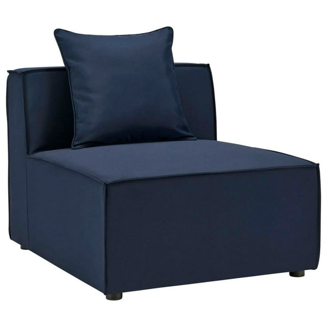 Modway Saybrook Fauteuil Sans Accoudoirs pour Patio Extérieur, Rembourré en Tissu, Bleu Marine