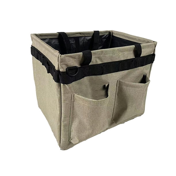 Bolsa organizadora de herramientas, resistente al desgarro, de gran espacio, portátil, para herramientas de ferretería Caqui