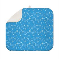 Blue Christmas Snowflake Pattern Dish Drying Mat for Kitchen 1 Pack, Ultra Absorbent Microfiber Dishes Drainer Mats,16x18in(41x46cm)