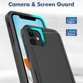 thumbnail image 4 of for iPhone 11 Case: Dual Layer Protective Heavy Duty Cell Phone Case Shockproof Rugged Bumper Tough with Screen Protector - 16ft Military Grade Drop Tested for Appple iPhone 11 (6.1 inch), Black, 4 of 9