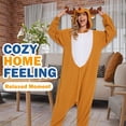 thumbnail image 2 of Reindeer Onesie Adult CANASOUR Christmas Pajamas Polyester Animal Cosplay Suit Medium, 2 of 6