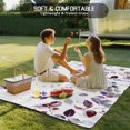 thumbnail image 4 of Purple Grey Leaves Outdoor Rug for Patio/Deck/Porch, Non-Slip Large Area Rug 4 x 6 Ft, Summer Botanical Pastoral Watercolor Indoor Outdoor Rugs Washable Area Rugs, Camping Rug Carpet Runner, 4 of 8