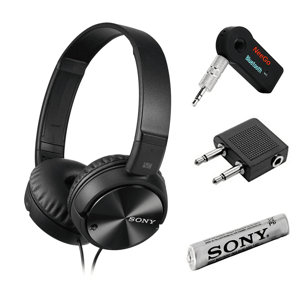 So ZX Series Wired Noise Cancelling Stereo Headphones (Black) + Airline