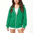 thumbnail image 5 of Tbopshirt Girls Hoodies Zip Up Long Sleeve Casual Hooded Jacket with Front Pocket for School Fall Outdoor Wear Jackets Tops Age: 5-15 Years, 5 of 8