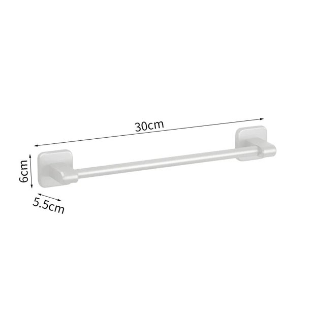 Toallero de aluminio sin perforación, organizador de toallas de baño, barra de toalla autoadhesiva, estantes de baño, barra de toalla de mano