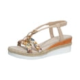 thumbnail image 2 of MKLEKYY Sandalias de Plataforma Con Punta Redonda, Planas, Trenzadas, Con Cuentas y Punta Abierta, Estilo Bohemio, para Mujer, 2 of 4