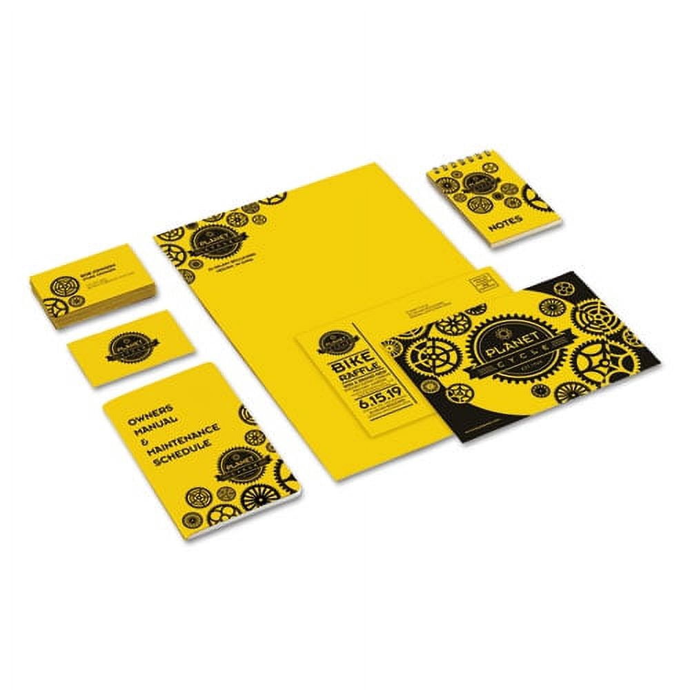 Color Cardstock, 65 Lb, 8.5 X 11, Solar Yellow, 250/pack | Bundle of 2 Packs