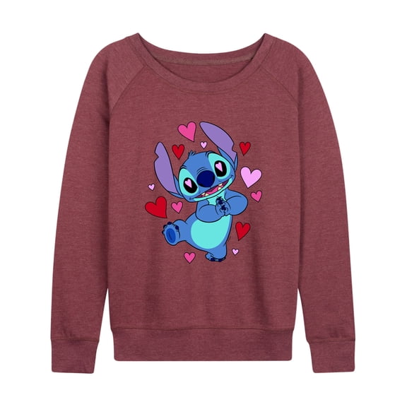Lilo & Stitch - Heart Eyes Stitch - Women's Lightweight French Terry Long Sleeve Shirt