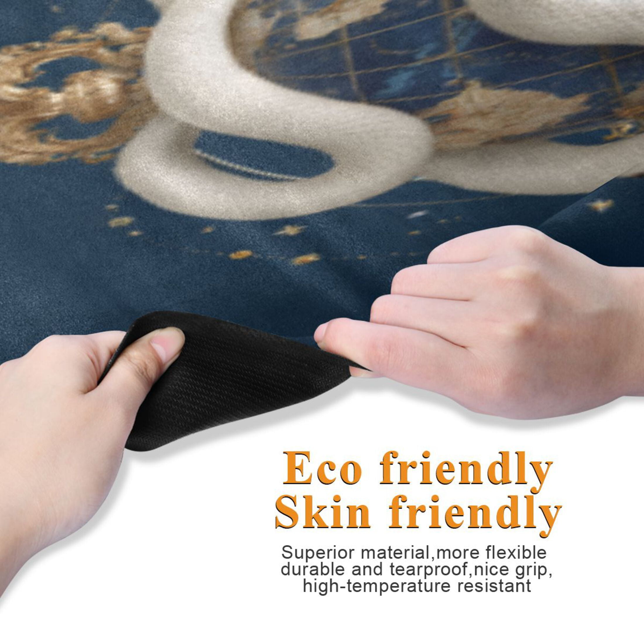 BZSMCE Yoga Mat Women Fitness Mat White Snake & Starry Globe Pattern