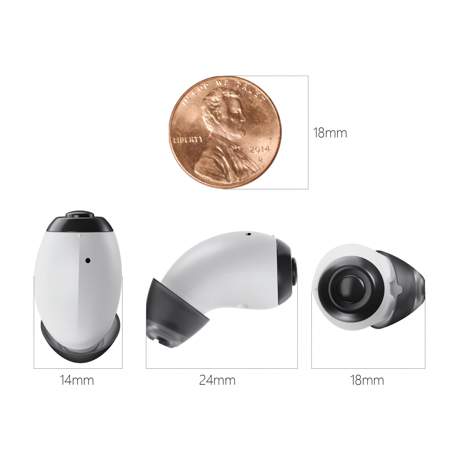 Ceretone Style Discreet Cleared OTC ITE Hearing Aids Advanced Model with Wide Dynamic Range Compression and Adaptive Feedback Cancellation Universal Fit 1 Pair Video Guide Customer Support