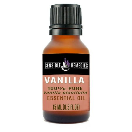 French Vanilla Flavor Oil - Sensible Remedies Vanilla 100% Therapeutic Grade Essential Oil, 15 mL (0.5 fl oz)